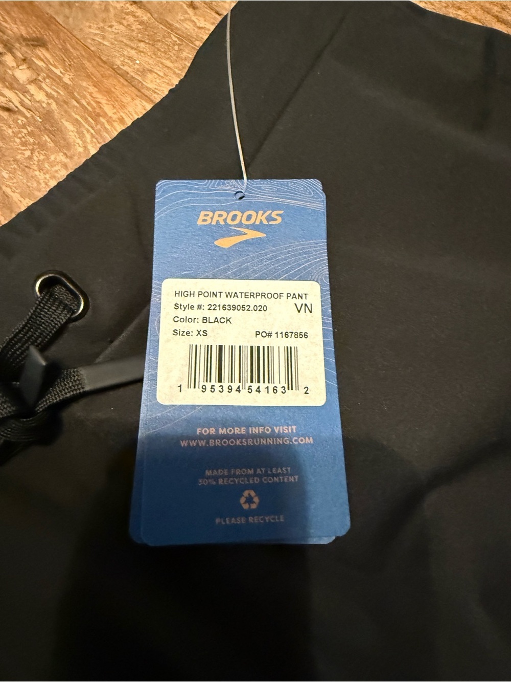 Brooks Women's High Point Waterproof Pants in Black - Picture 3 of 3
